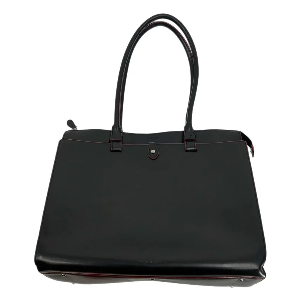 Lodis Black Red Leather Classic Laptop Bag | Excellent Condition